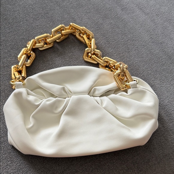 Handbags - Elegant Off White Bag with Gold Chain